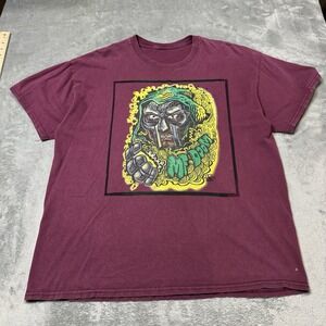 2020‎ RARE MF DOOM Double Sided Burgandy Shirt Mens Size XL (23x27)